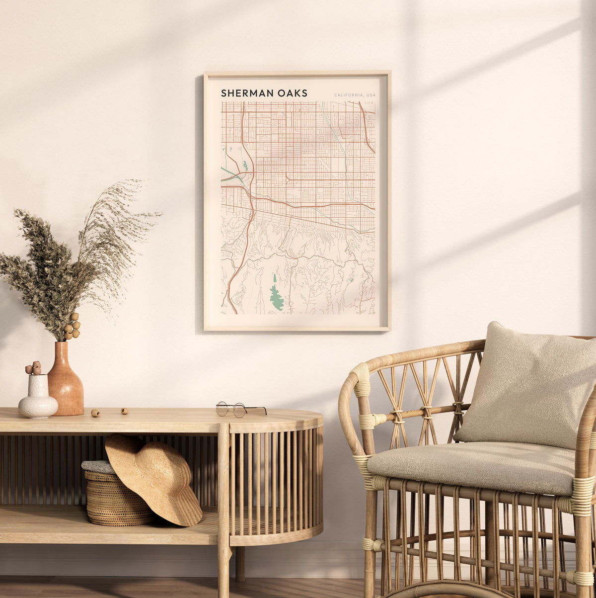 sherman oaks, california map poster - image 3