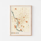 bismarck, north dakota map poster - image 1