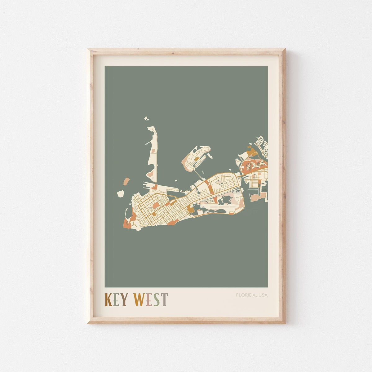 key west, florida map poster - image 1