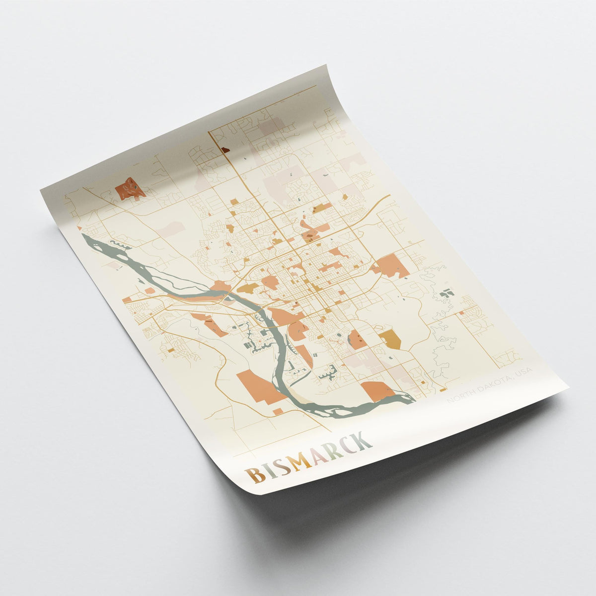 bismarck, north dakota map poster - image 4