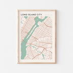 long island city, new york map poster - image 1