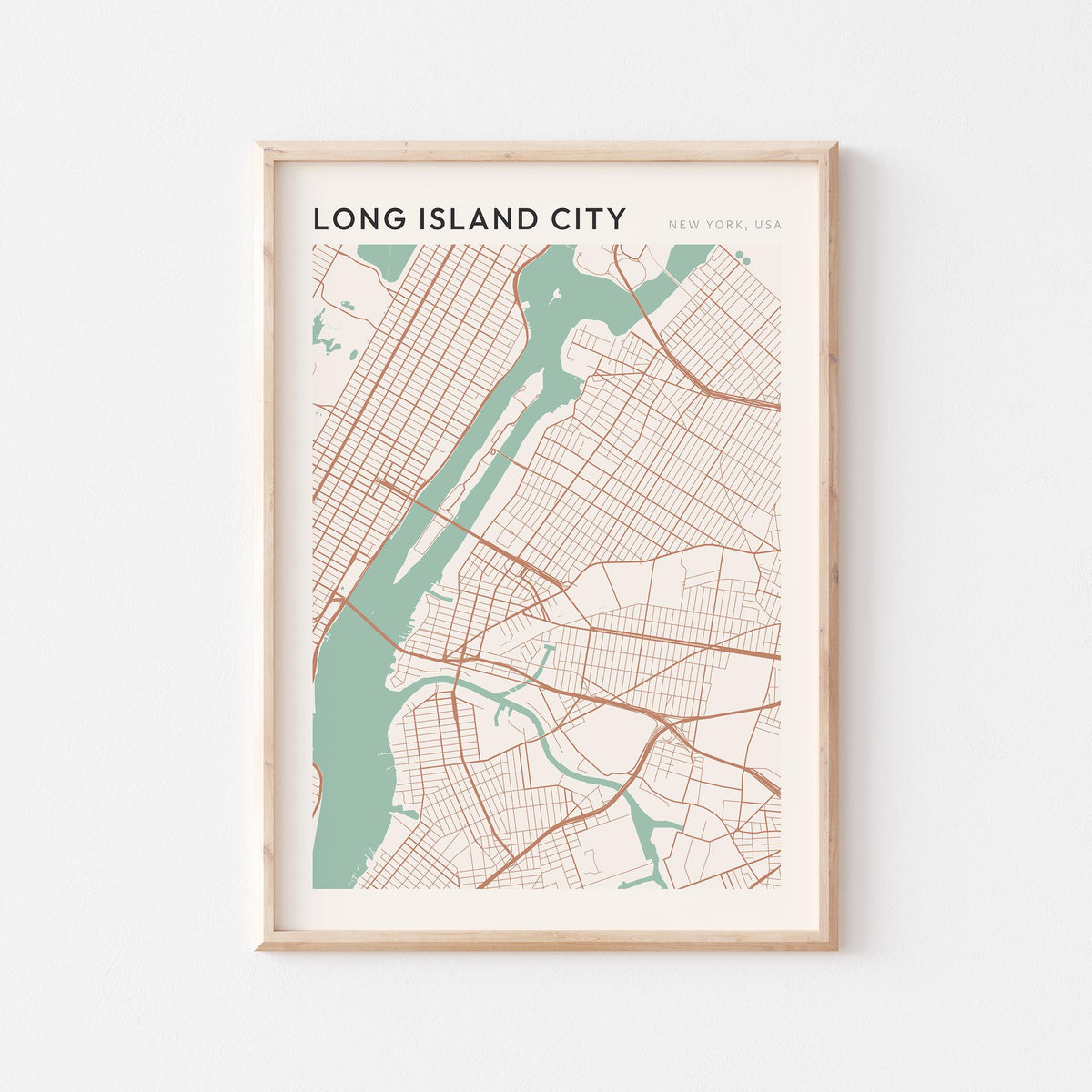 long island city, new york map poster - image 1