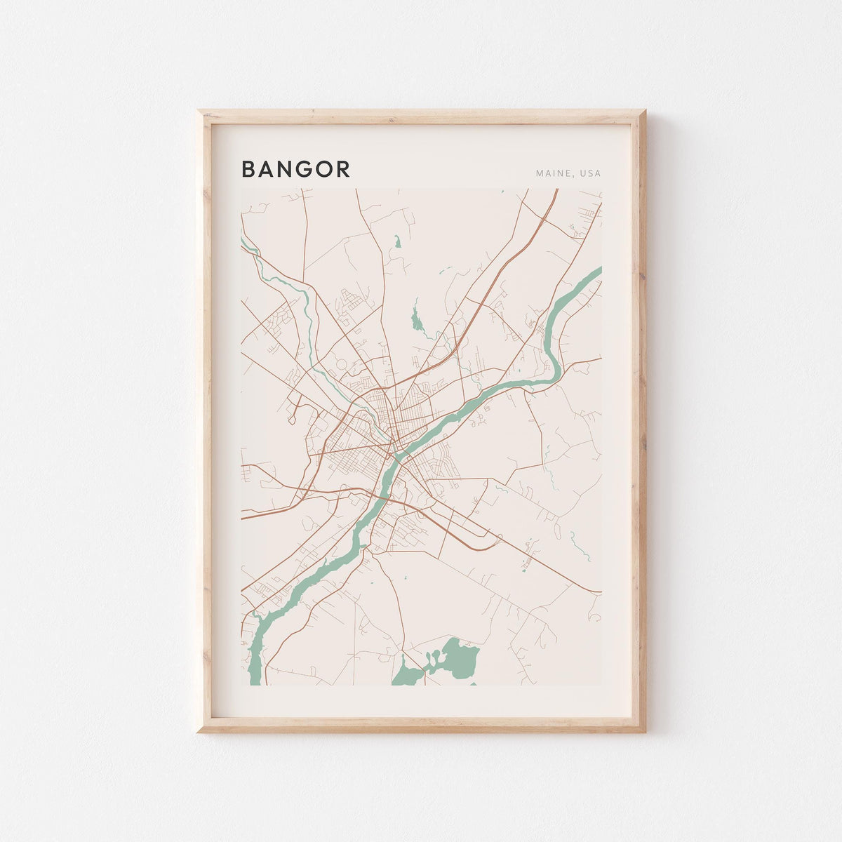 bangor, maine map poster - image 1
