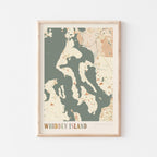 whidbey island, washington map poster - image 1