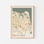 virginia beach, virginia map poster - image 1