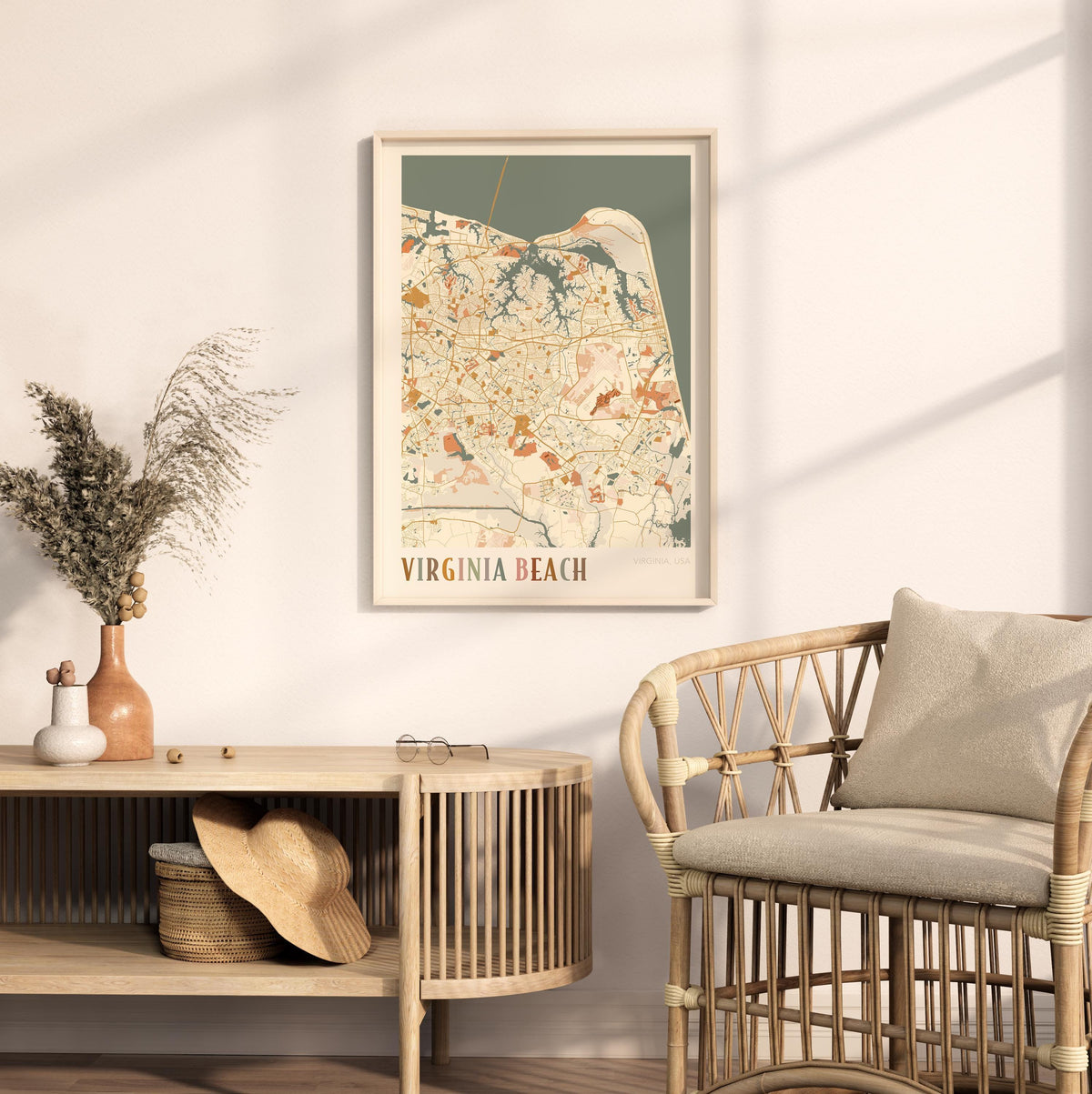 virginia beach, virginia map poster - image 3
