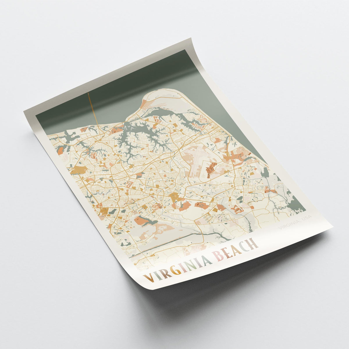 virginia beach, virginia map poster - image 4