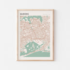 queens, new york map poster - image 1