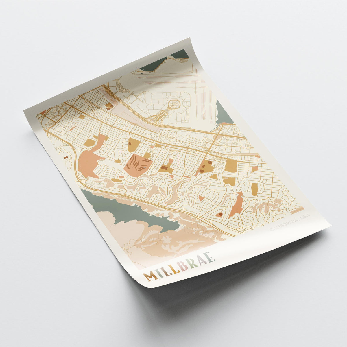 millbrae, california map poster - image 4