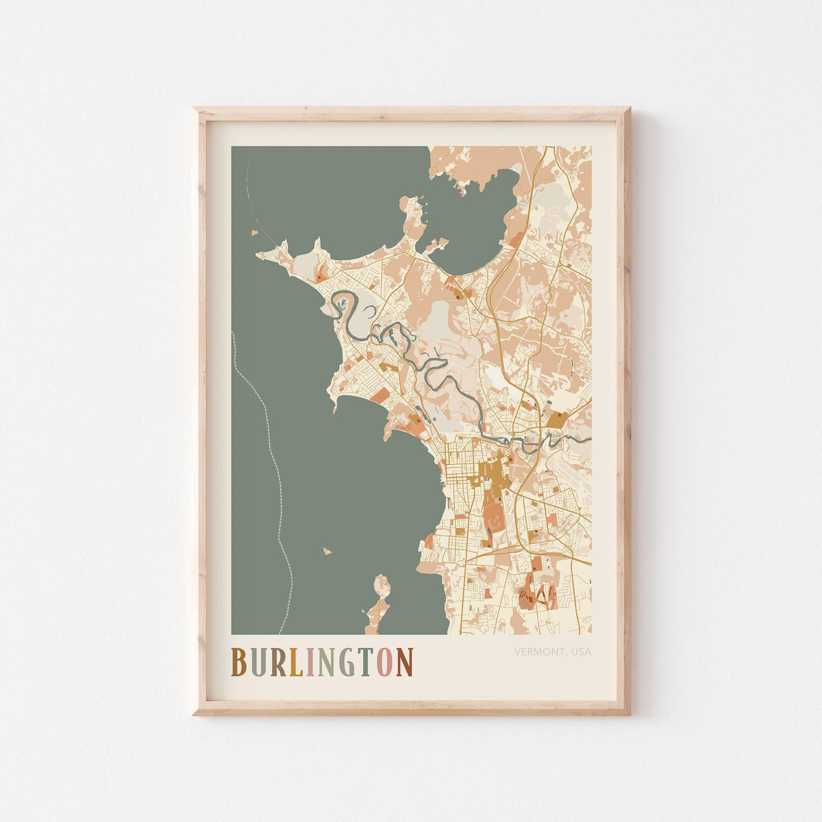 burlington, vermont map poster - image 1