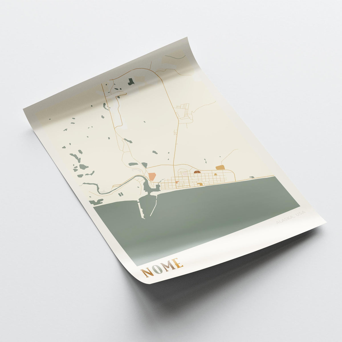 nome, alabama map poster - image 4