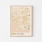 thousand oaks, california map poster - image 1
