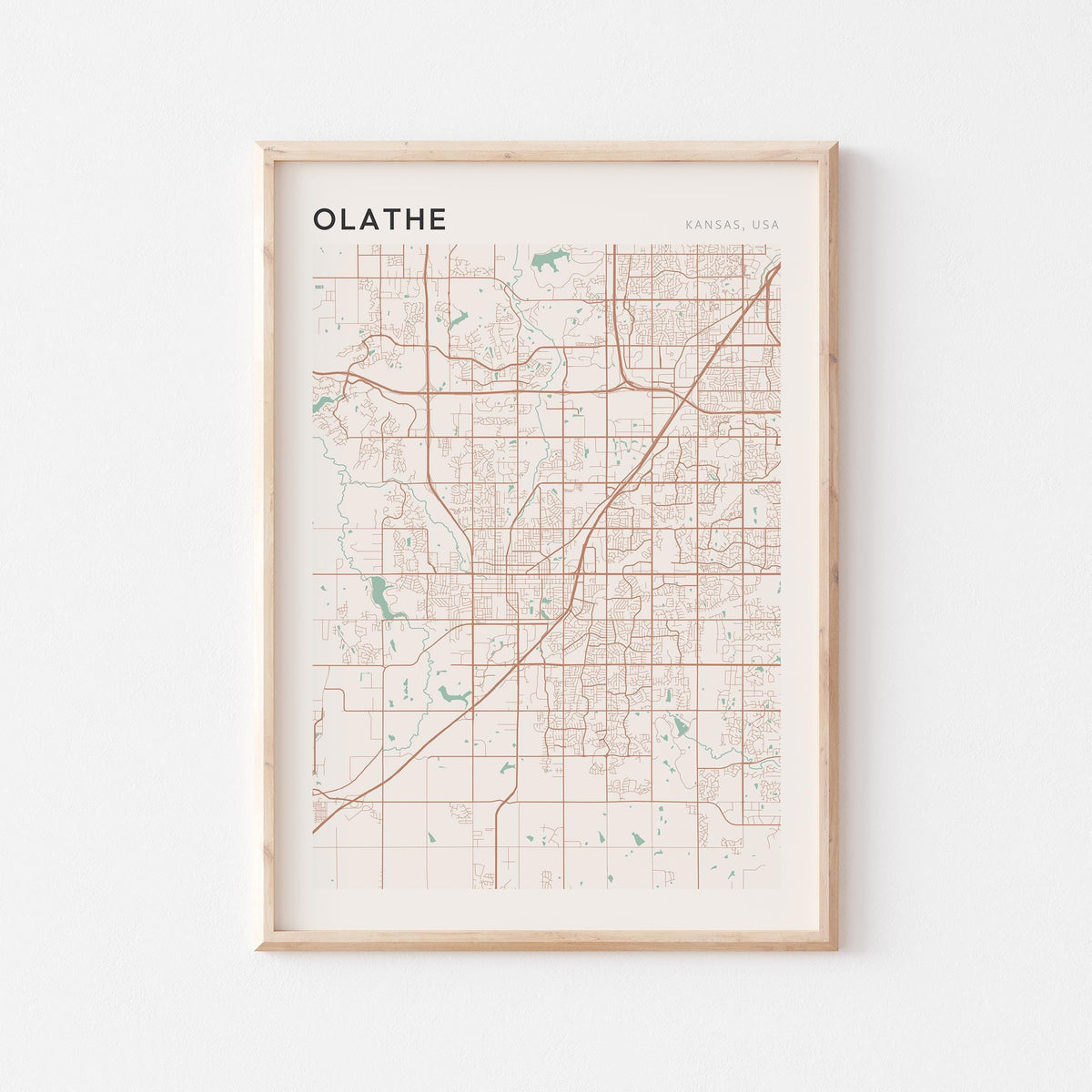 olathe, kansas map poster - image 1