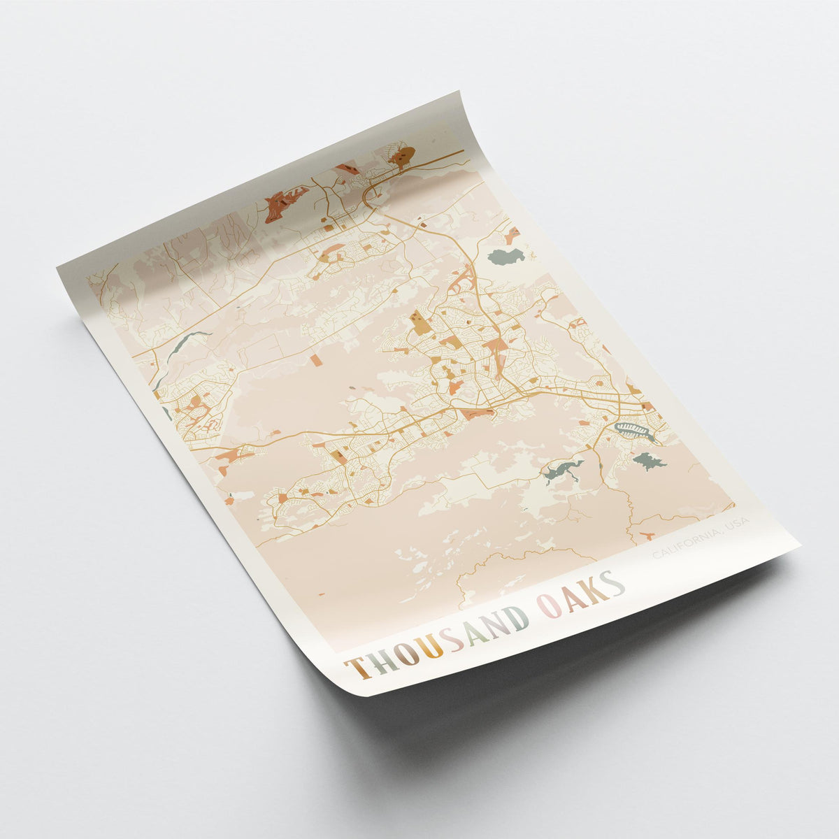 thousand oaks, california map poster - image 4