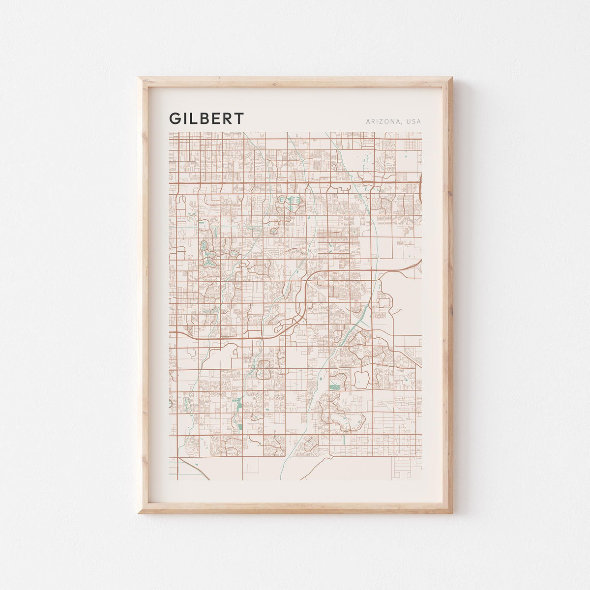 gilbert, arizona map poster - image 1