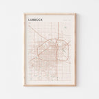 lubbock, texas map poster - image 1