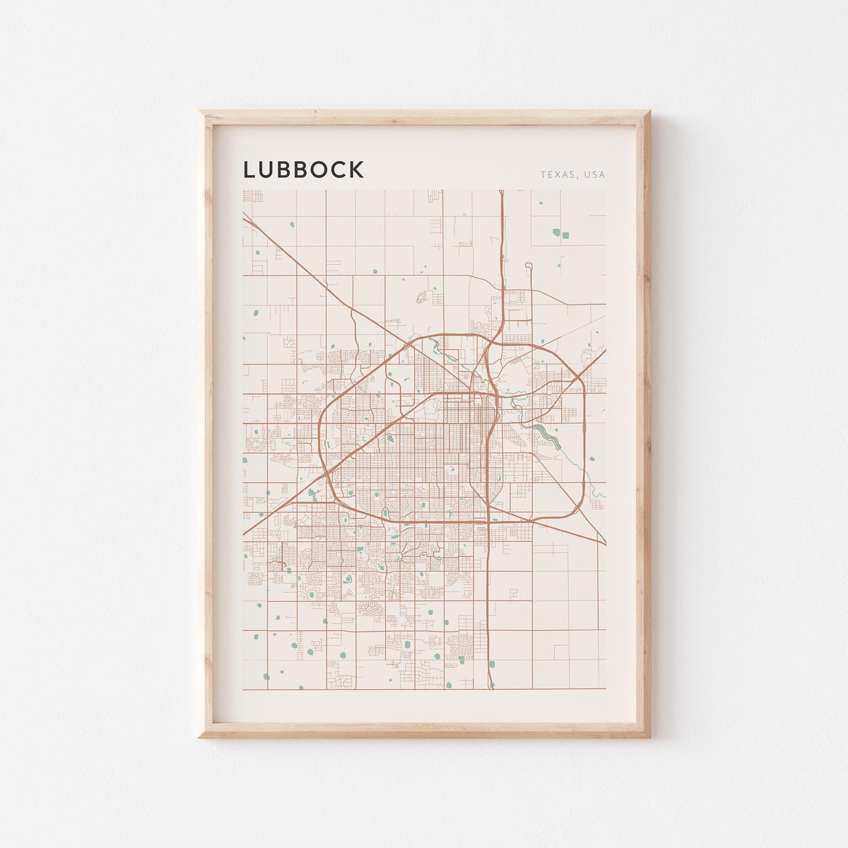 lubbock, texas map poster - image 1
