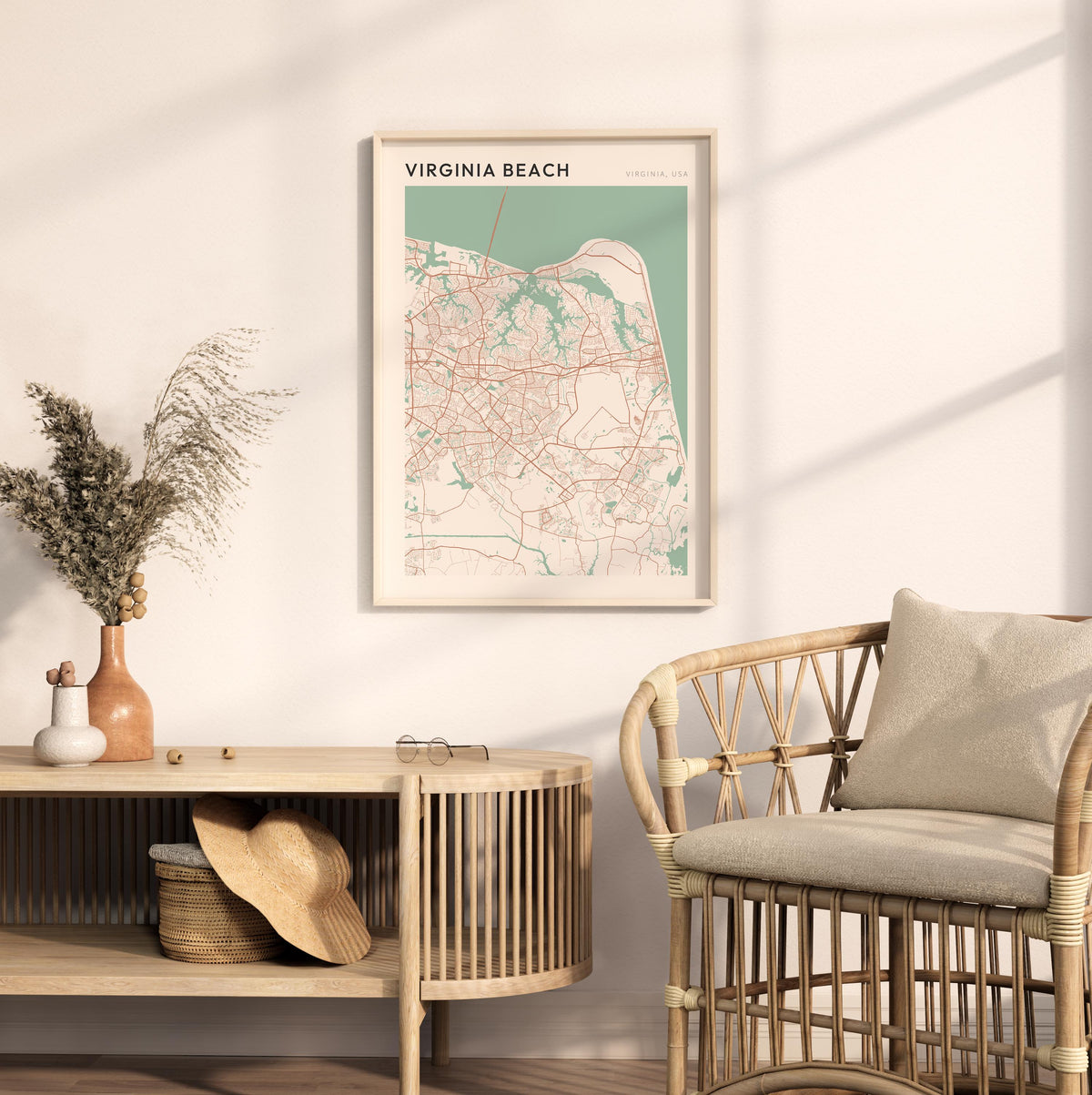 virginia beach, virginia map poster - image 3
