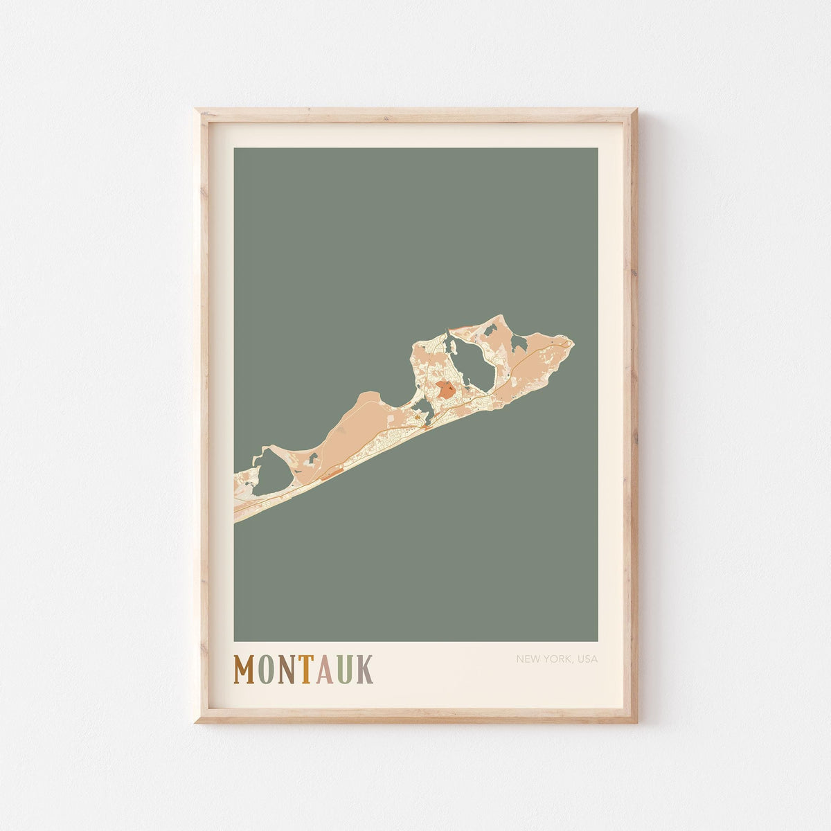 montauk, new york map poster - image 1
