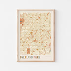 overland park, kansas map poster - image 1
