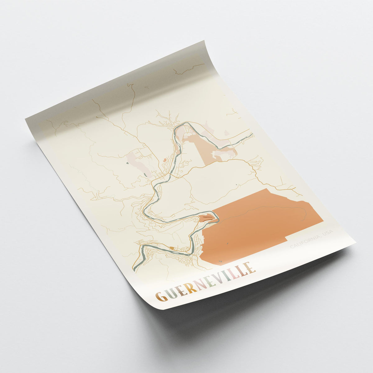 guerneville, california map poster - image 4