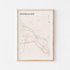 snoqualmie, washington map poster - image 1