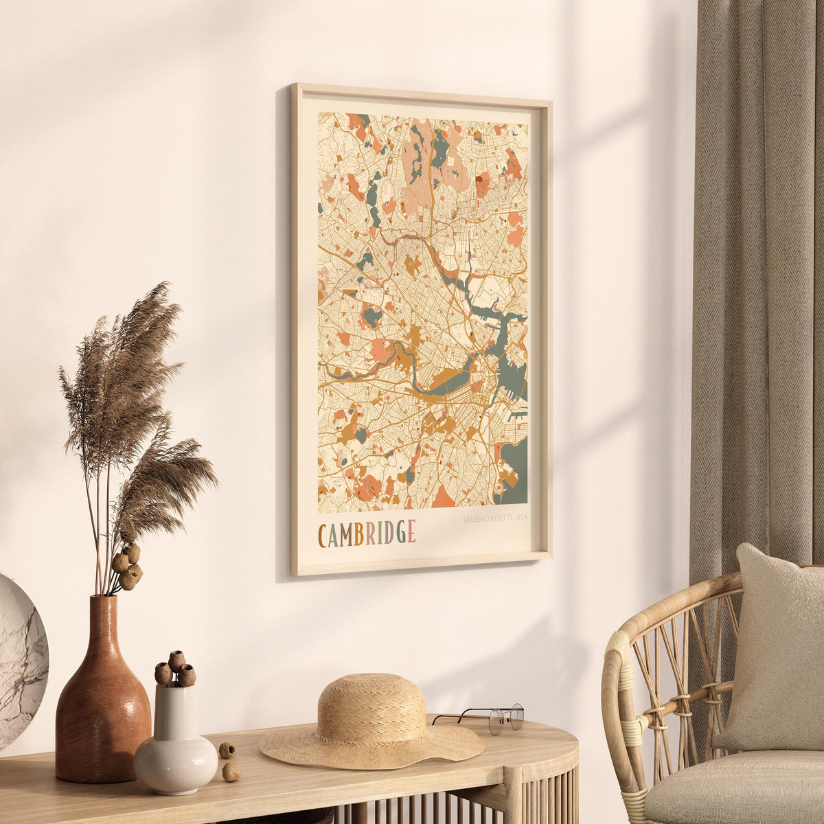 cambridge, massachusetts map poster - image 2