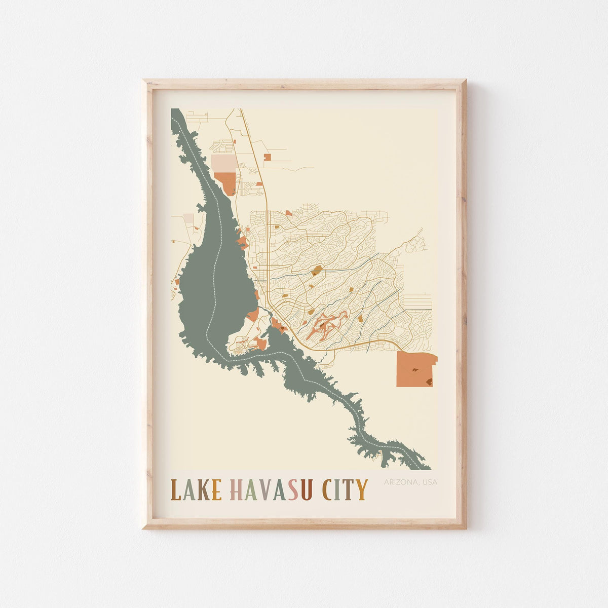 lake havasu city, arizona map poster - image 1