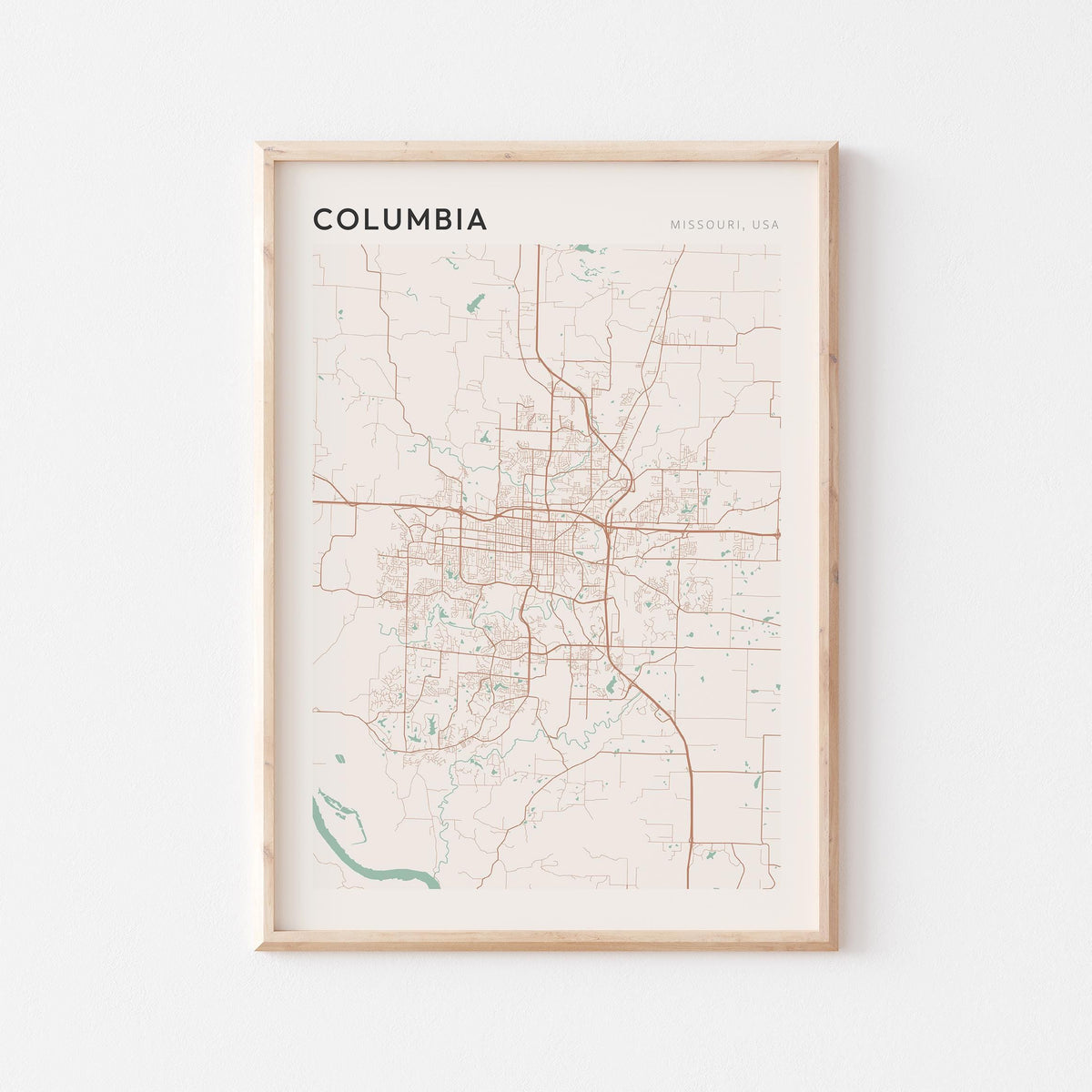 columbia, missouri map poster - image 1