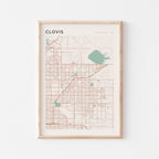 clovis, california map poster - image 1