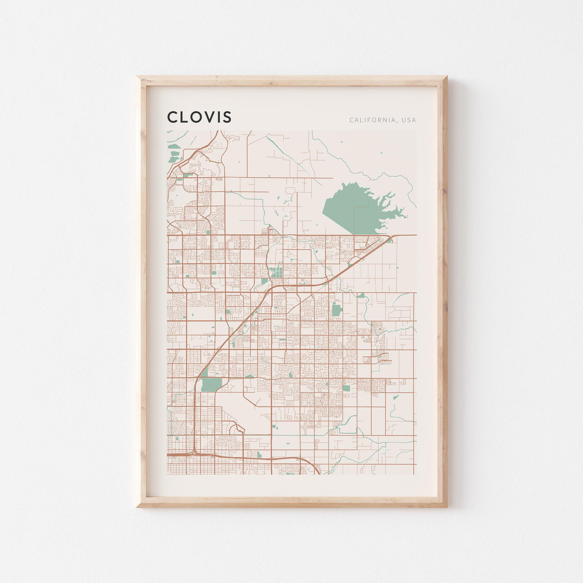 clovis, california map poster - image 1