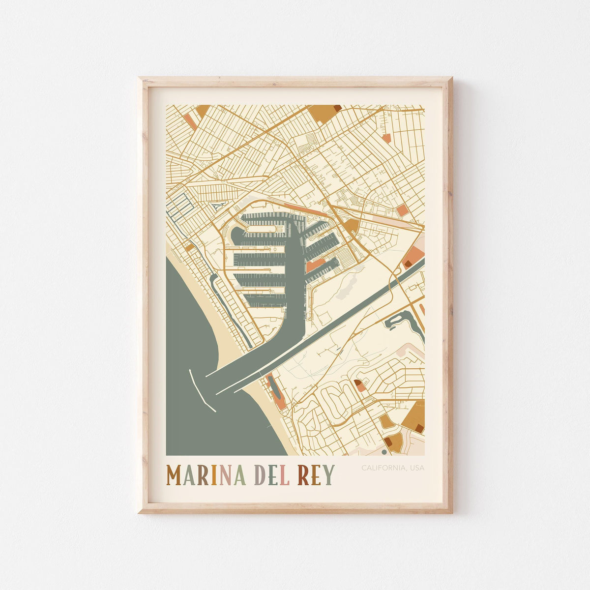 marina del rey, california map poster - image 1