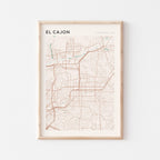 el cajon, california map poster - image 1