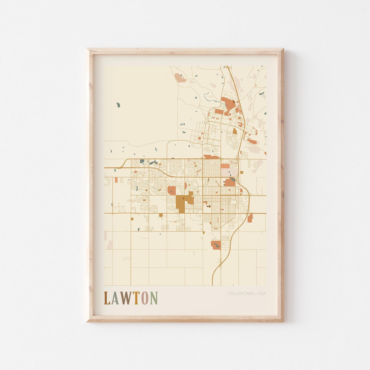 lawton, oklahoma map poster - image 1