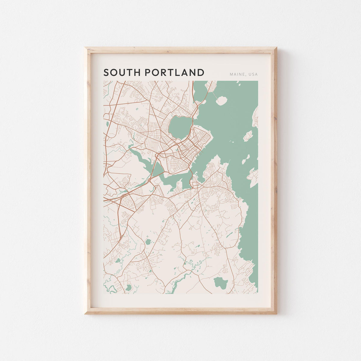 south portland, maine map poster - image 1