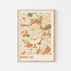 brookline, massachusetts map poster - image 1