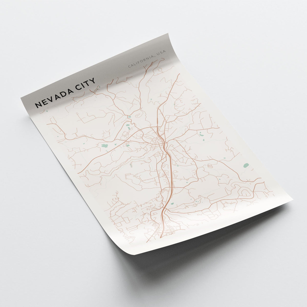 nevada city, california map poster - image 4