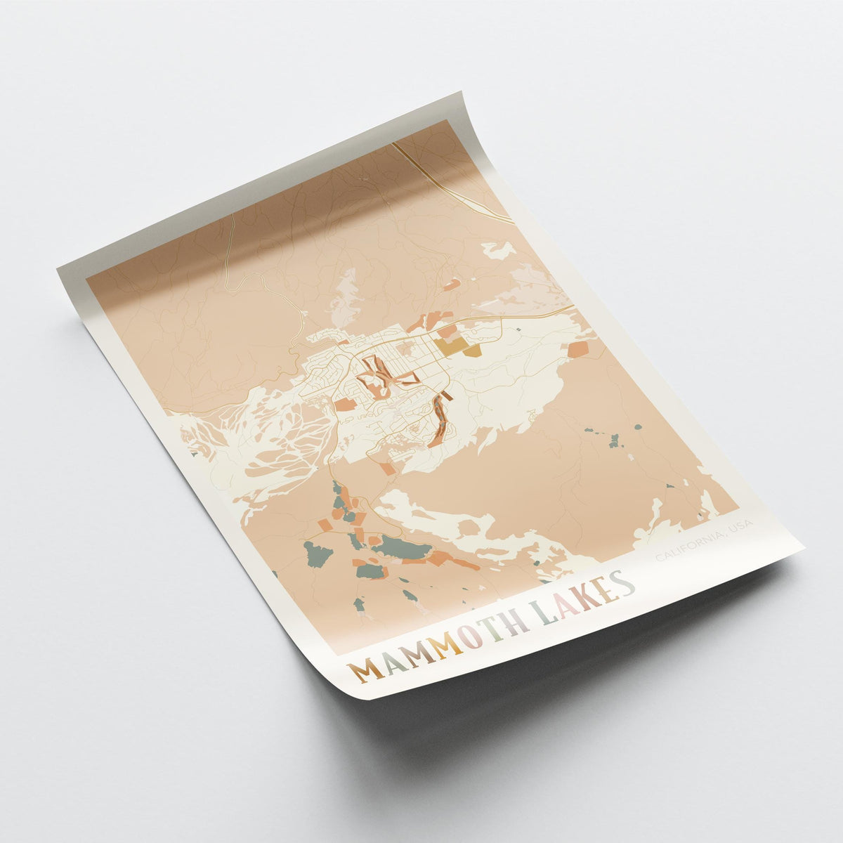mammoth lakes, california map poster - image 4