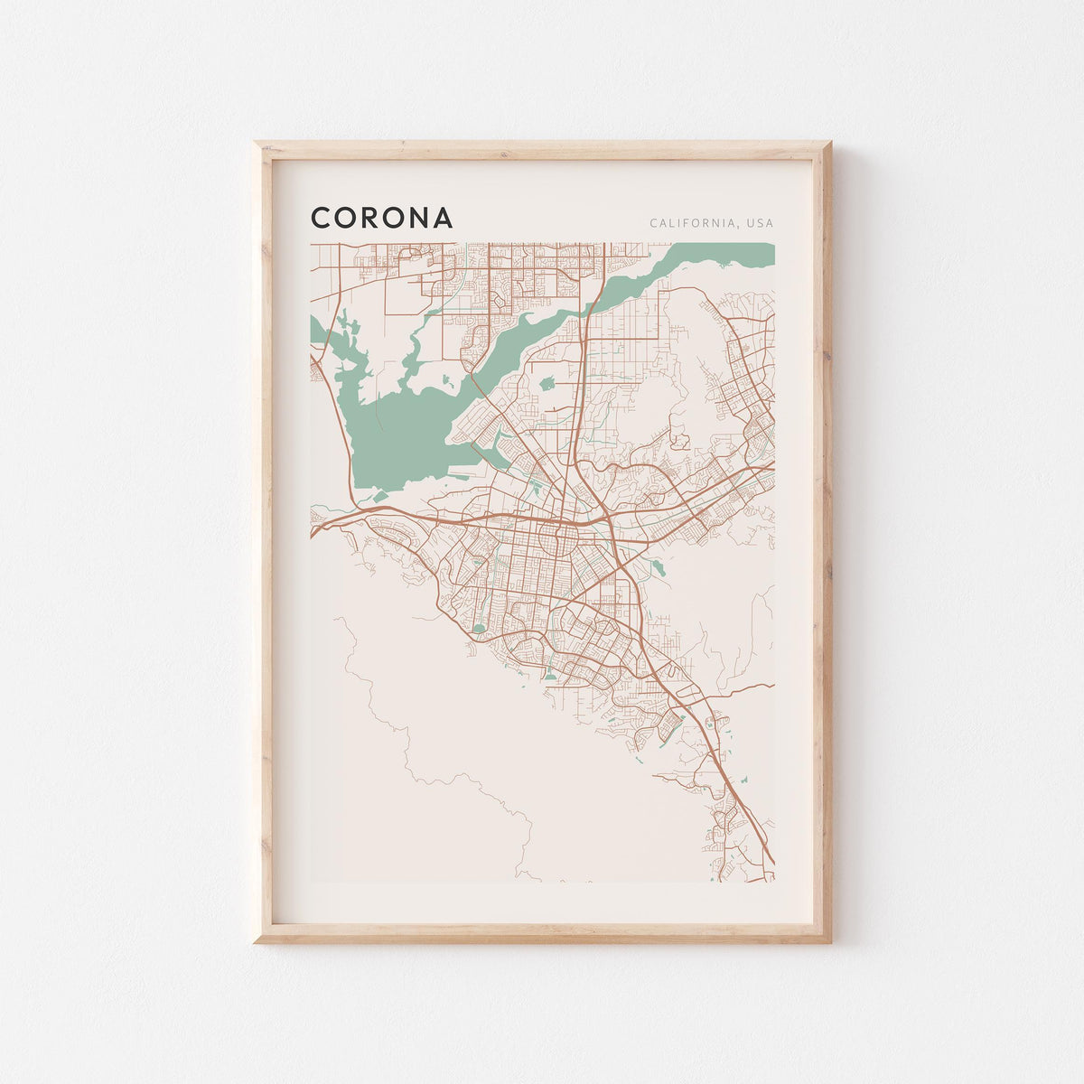 corona, california map poster - image 1