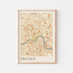 cincinnati, ohio map poster - image 1