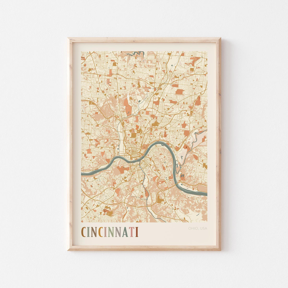 cincinnati, ohio map poster - image 1