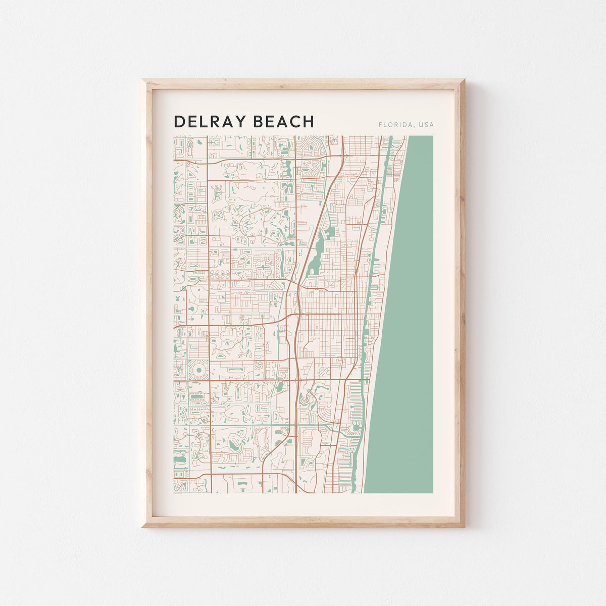 delray beach, florida map poster - image 1