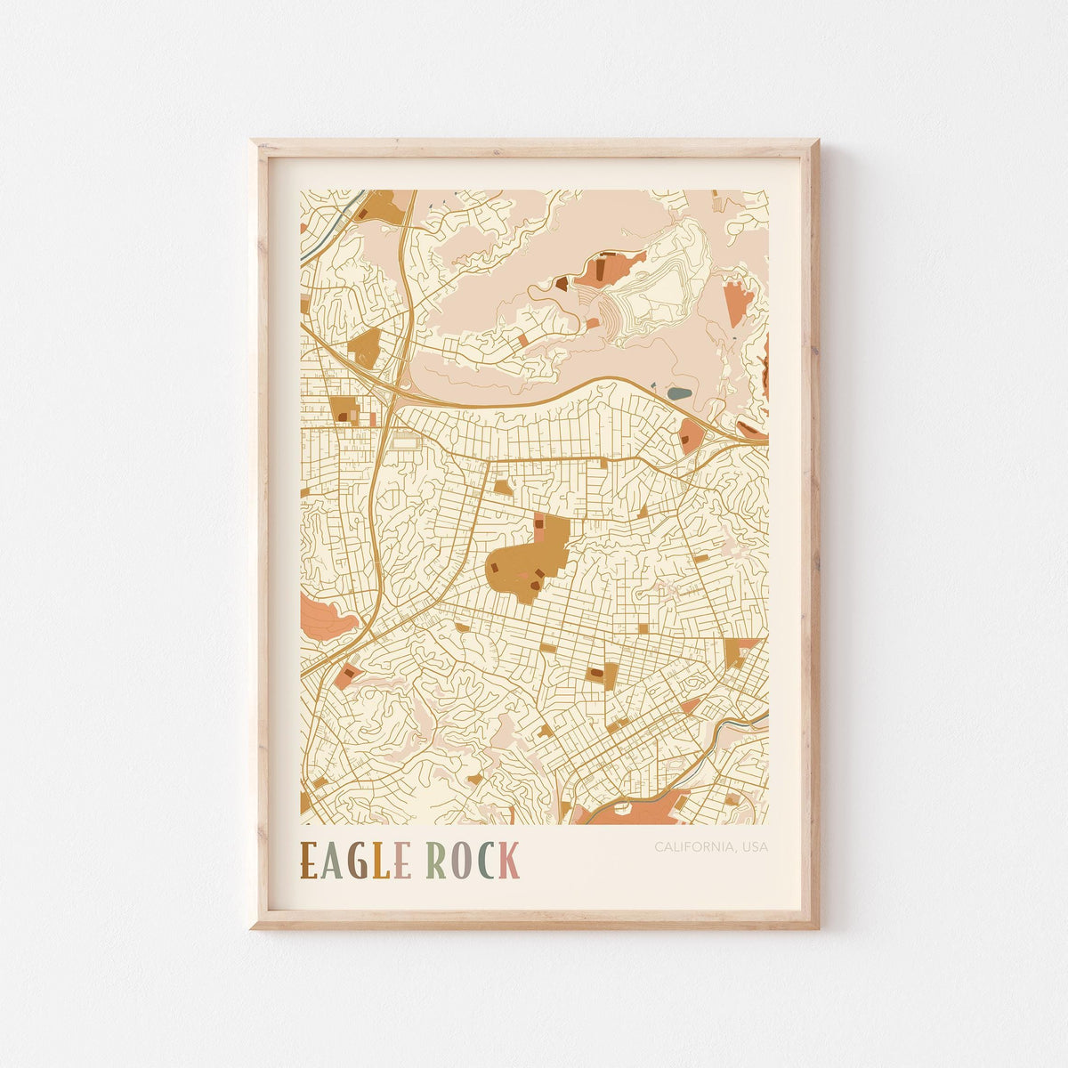eagle rock, california map poster - image 1