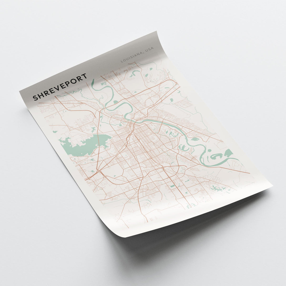 shreveport, louisiana map poster - image 4