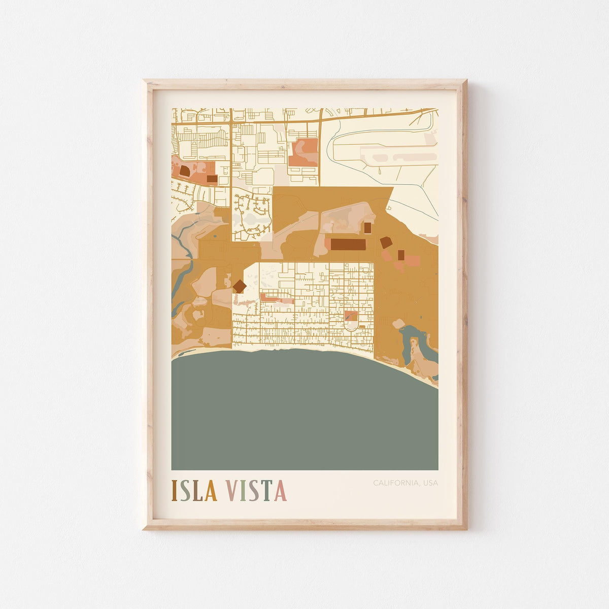 isla vista, california map poster - image 1