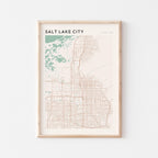 salt lake city, utah map poster - image 1