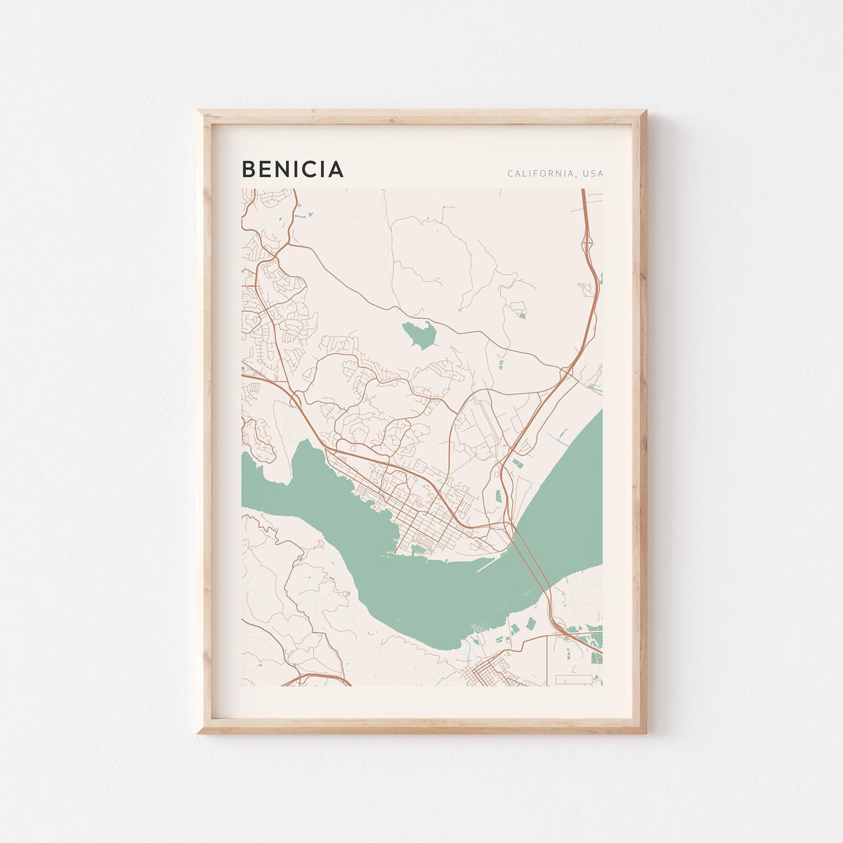 benicia, california map poster - image 1