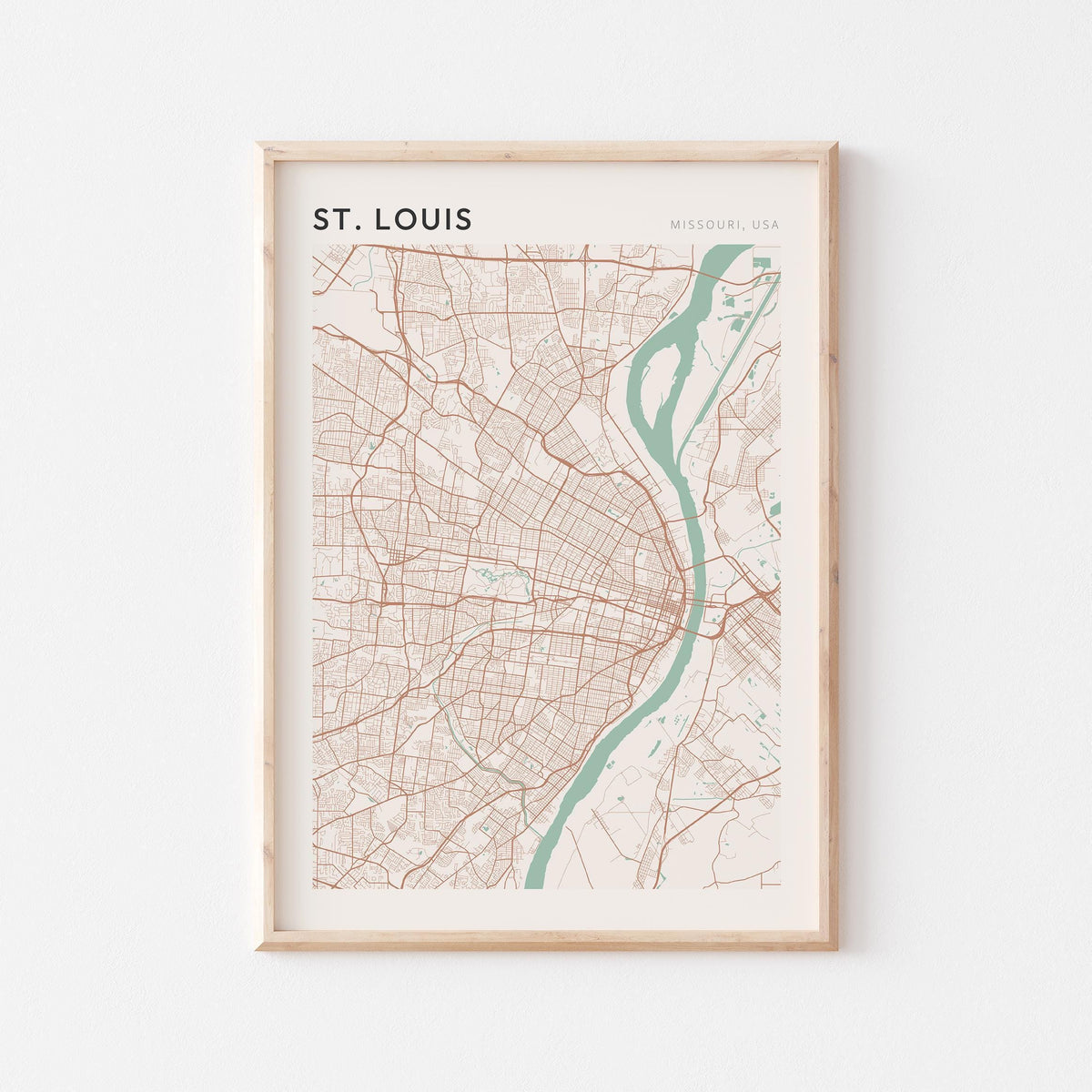 st. louis, missouri map poster - image 1