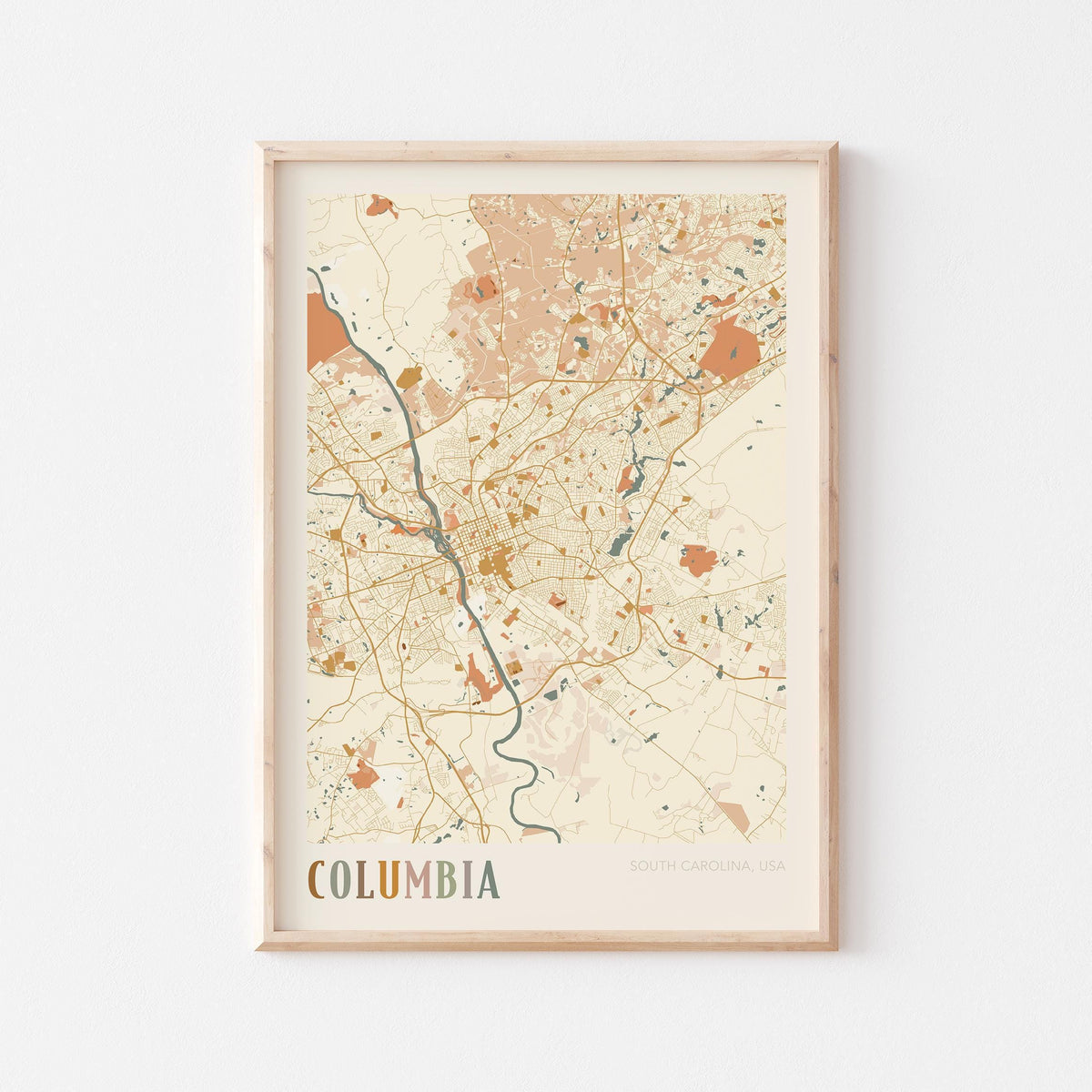 columbia, south carolina map poster - image 1
