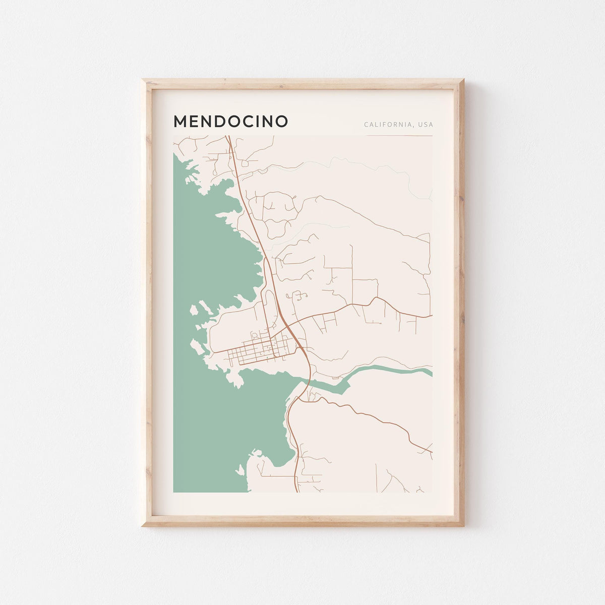 mendocino, california map poster - image 1